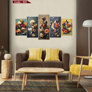 Flower 5 Part Canvas