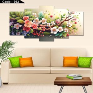 Flower 5 Part Canvas